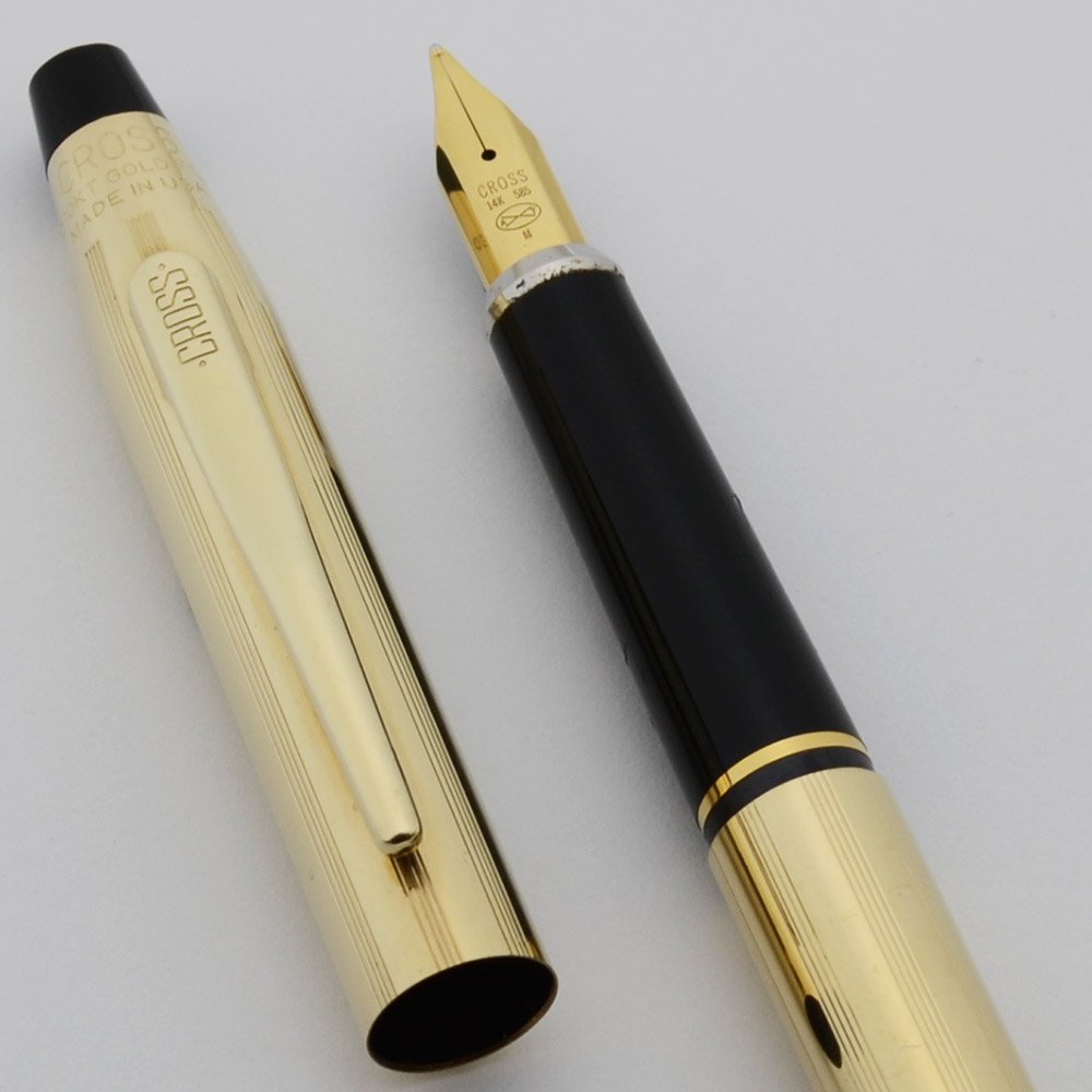 Cross Century (Early) Fountain Pen - 1/20 10k Gold Stripes, 14k